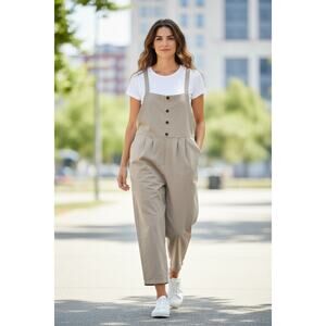 NEW Boho Indie Overalls Pants 2XL Cottagecore Fairycore Beige Y2K Looking Hippie